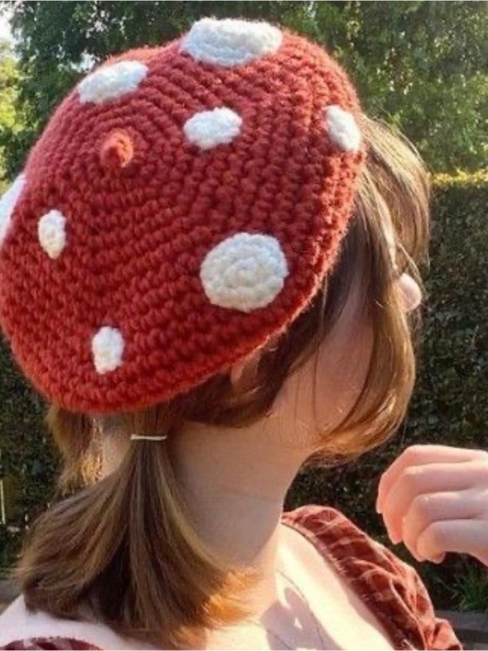Red  Beret with White Polka Dots